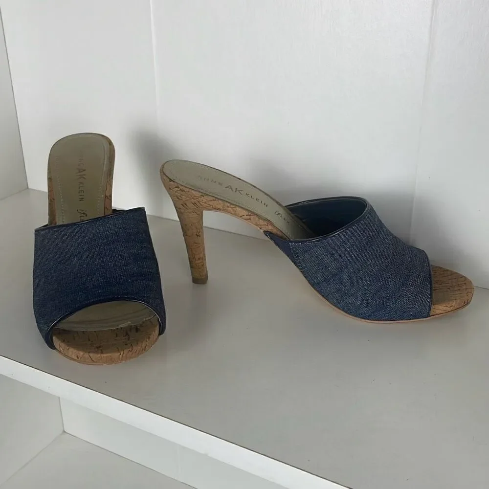Anne Klein Ohno Denim Mule Sandals 8